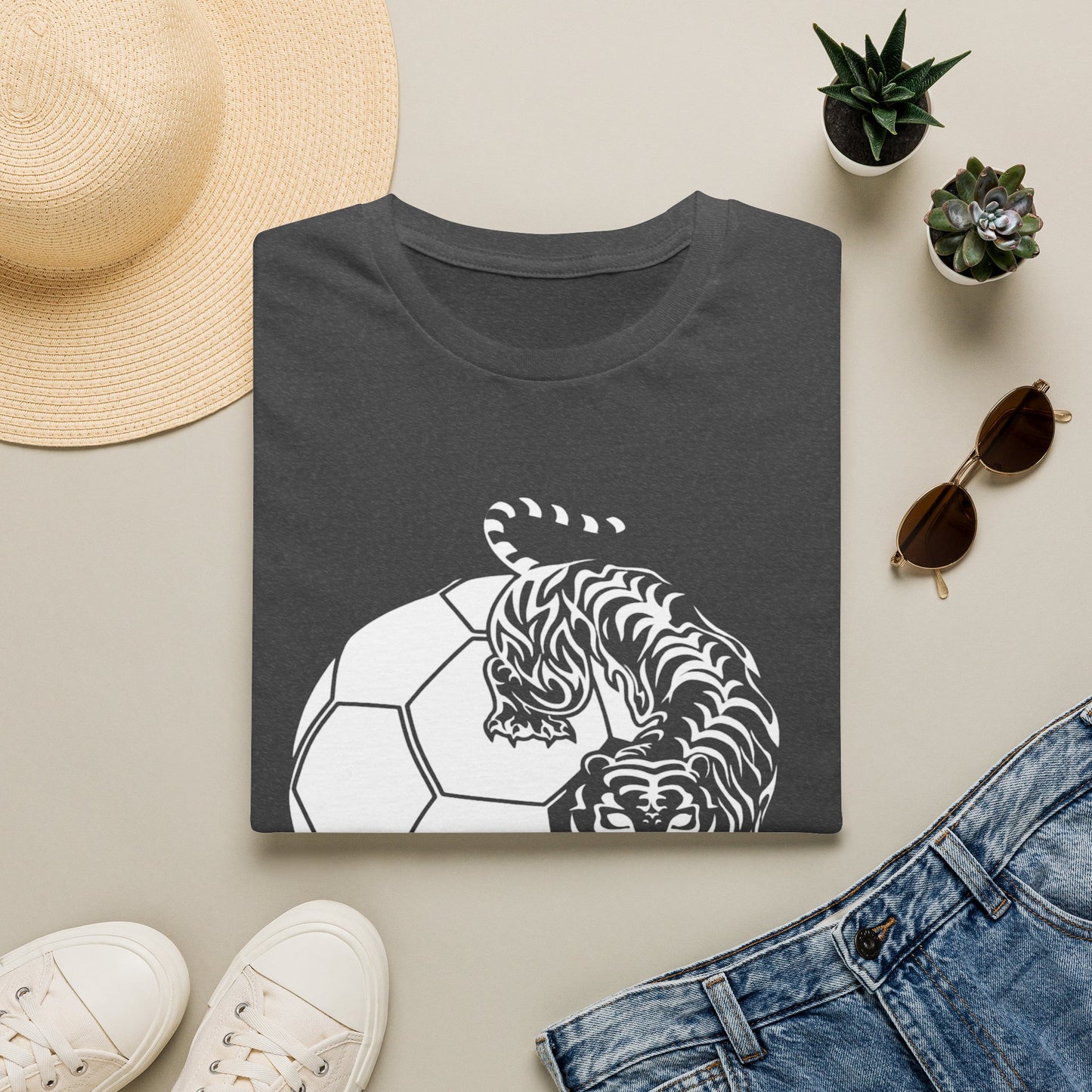 Korea Tiger Soccer T-Shirt — Bold KOREA Football Graphic Tee