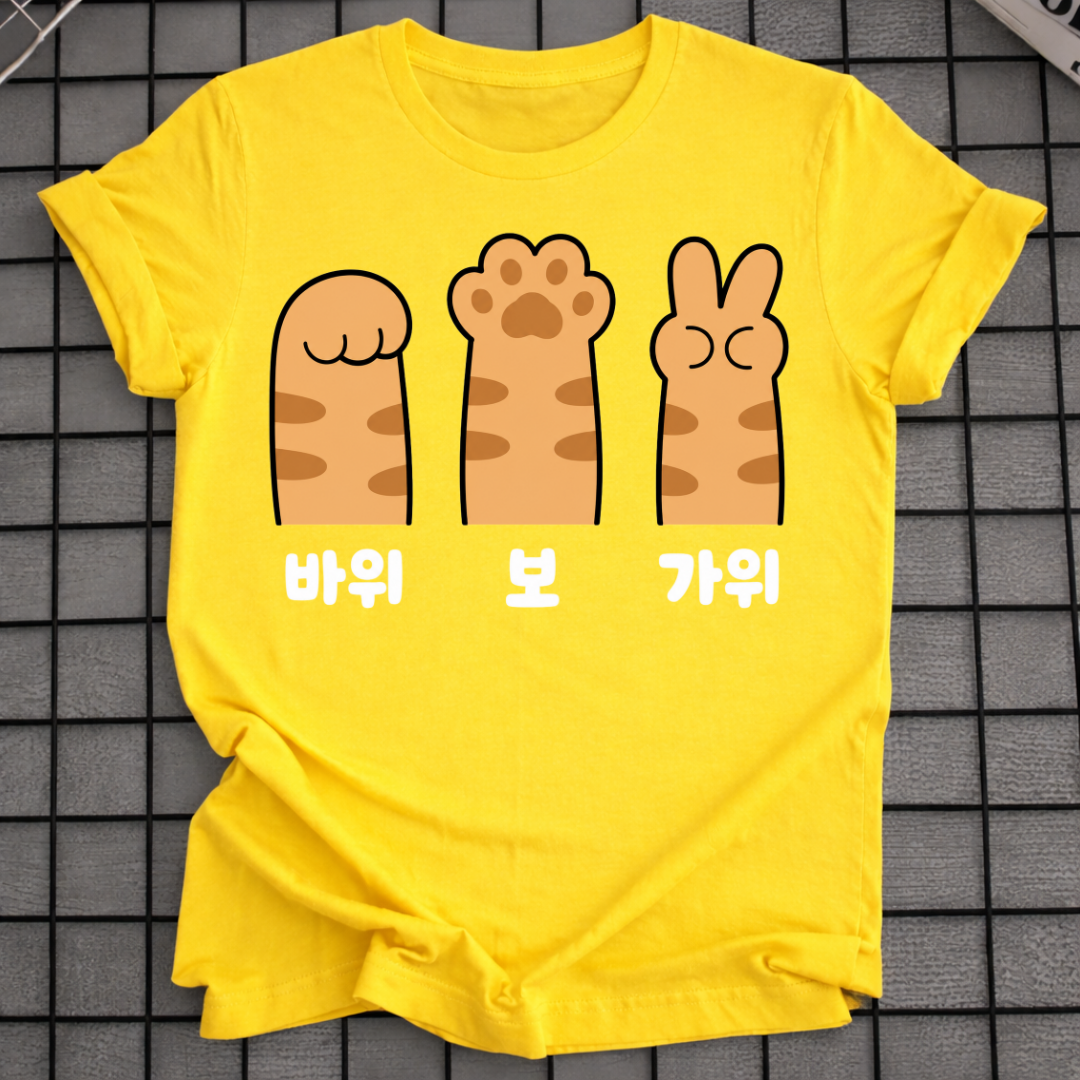 ROCK PAPER SCISSORS CAT PAW T-SHIRT