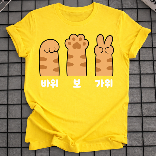 ROCK PAPER SCISSORS CAT PAW T-SHIRT