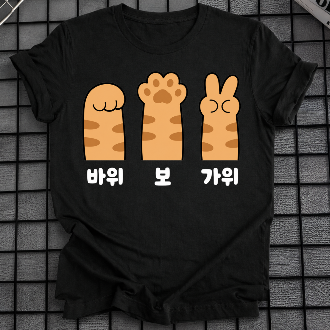 ROCK PAPER SCISSORS CAT PAW T-SHIRT