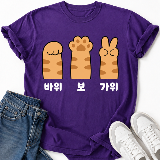 ROCK PAPER SCISSORS CAT PAW T-SHIRT