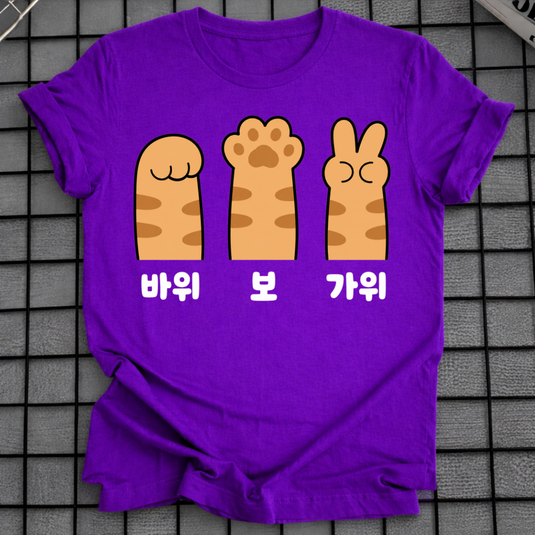 ROCK PAPER SCISSORS CAT PAW T-SHIRT