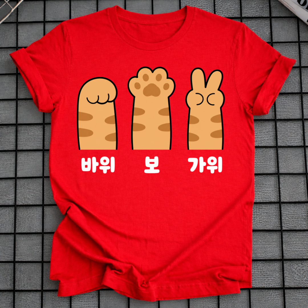ROCK PAPER SCISSORS CAT PAW T-SHIRT