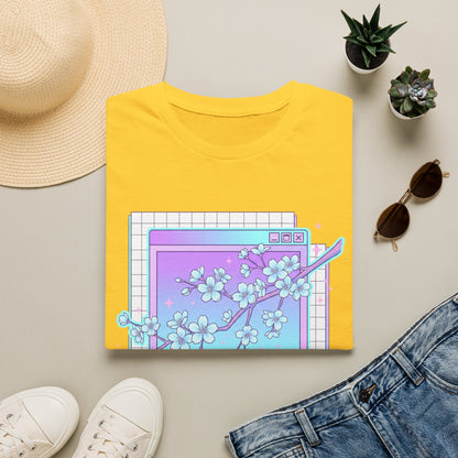 Retro Cherry Blossom T-Shirt — Aesthetic Vaporwave Floral Tee