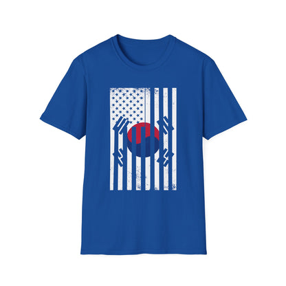 Korean Flag USA Mashup T-Shirt — Taegeuk Stripes Graphic Tee