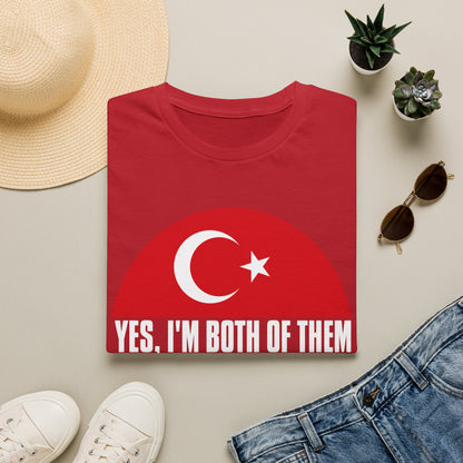 T-Shirt - "Yes, I'm Both of Them" Turkish & Korean Flag Heritage Tee