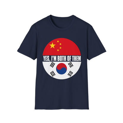 Flag Heritage T-Shirt — “Yes, I’m Both of Them” China & South Korea Pride Tee