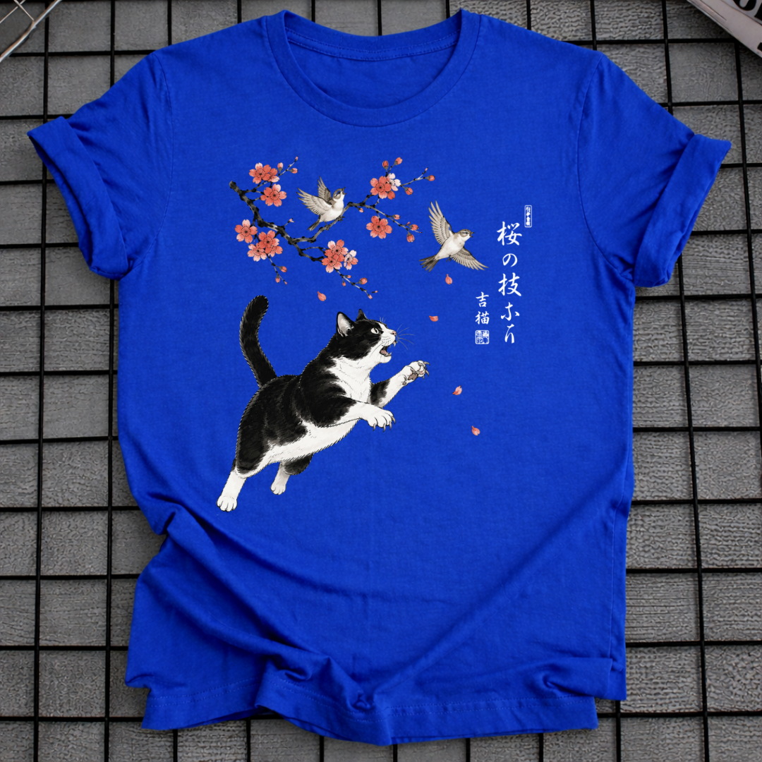 JAPANESE SAKURA CAT T-SHIRT