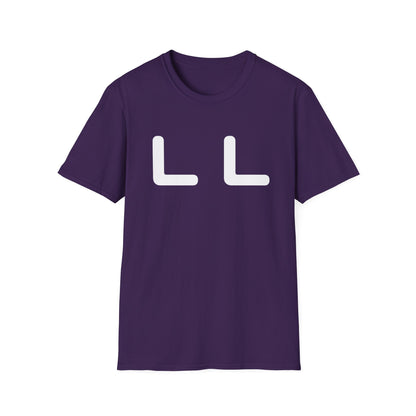 Minimalist LL Graphic T-Shirt — Bold White Letter Design