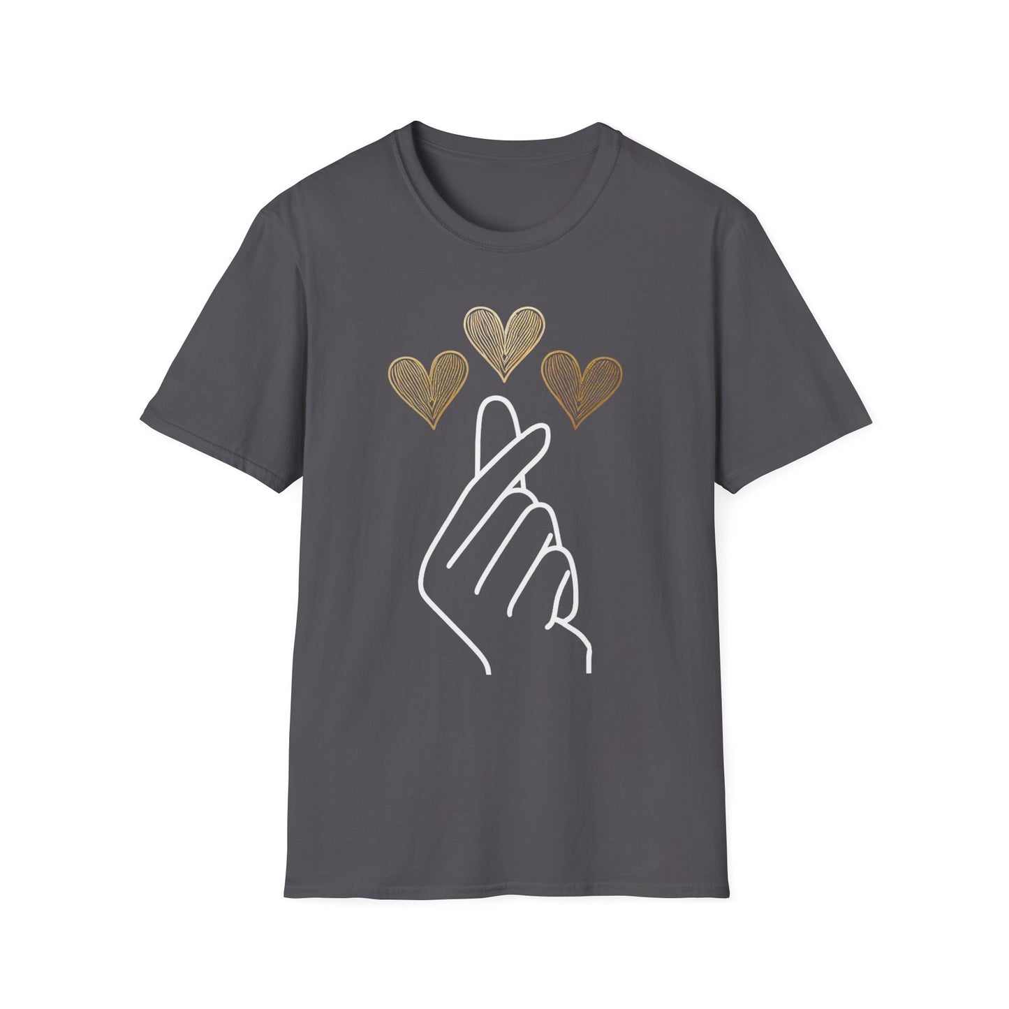 Love Gesture Unisex Softstyle T-Shirt - Heart Hand Graphic Tee