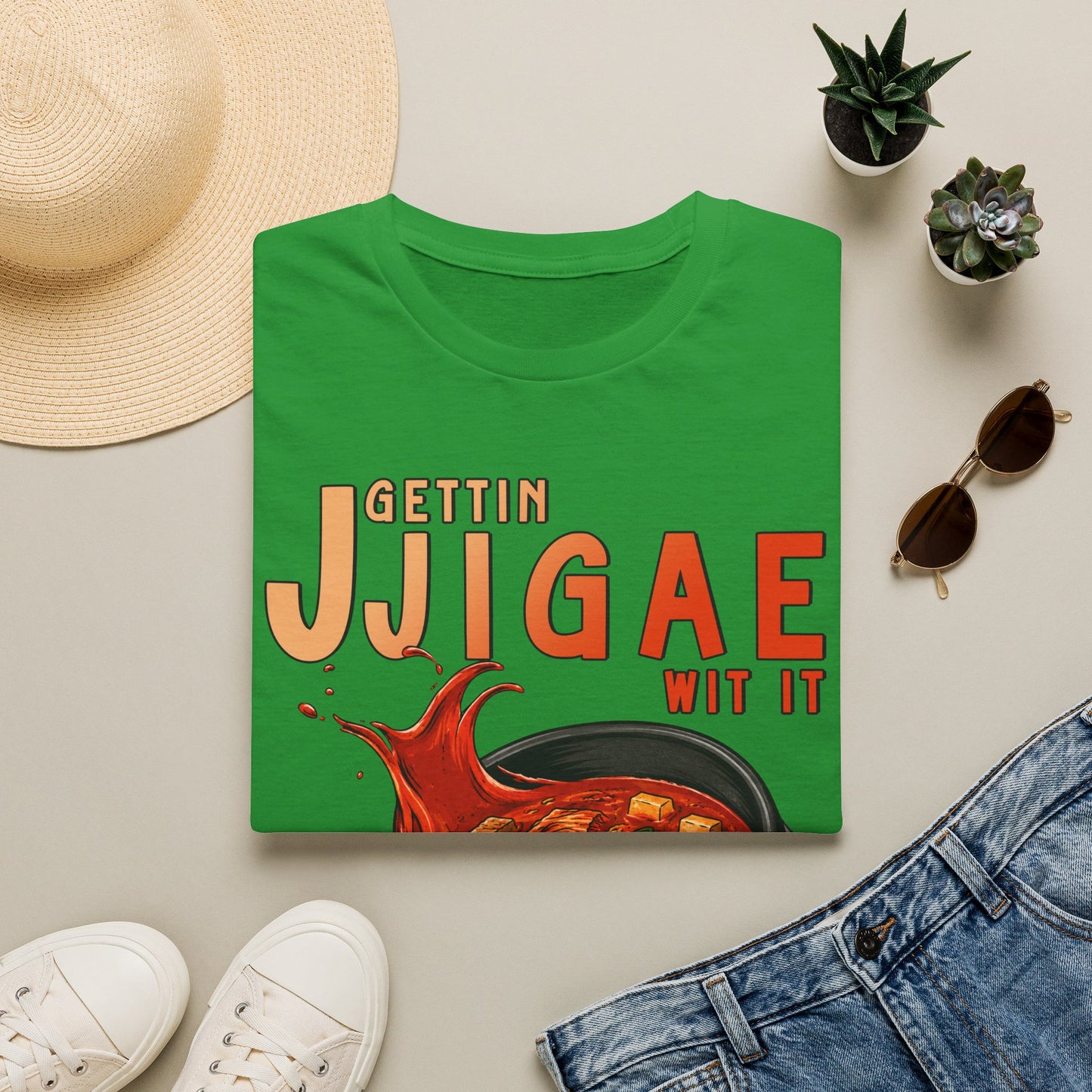 Gettin Jjigae Wit It T-Shirt – Korean Stew Graphic Tee for Foodies & K-Culture Fans