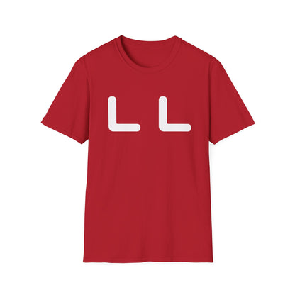 Minimalist LL Graphic T-Shirt — Bold White Letter Design