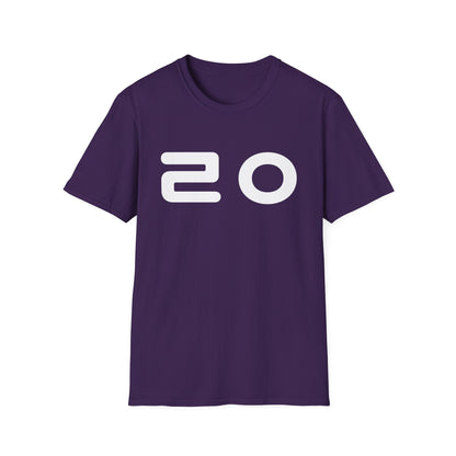 Minimal '20' Graphic T-Shirt — Retro Numeric Logo Tee