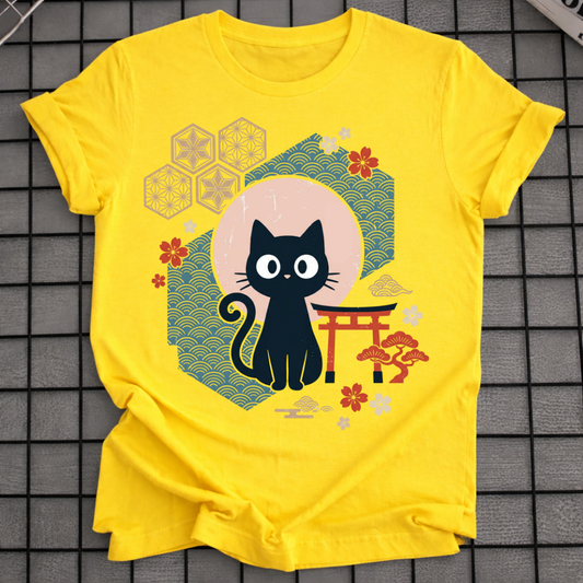 JAPANISCHES KATZENSCHREIN-T-SHIRT