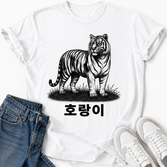 KOREAN TIGER SKETCH T-SHIRT