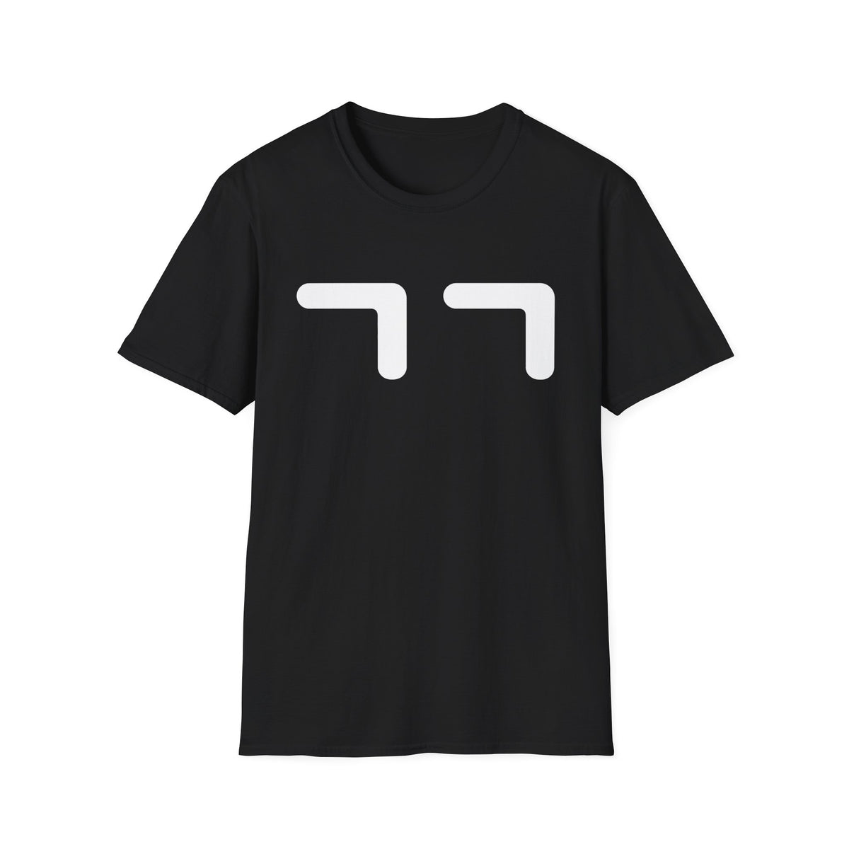 Minimalist Emoticon T-Shirt — Cute '77' Face Graphic Tee