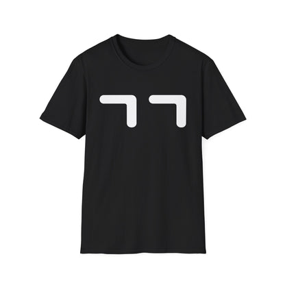 Minimalist Emoticon T-Shirt — Cute '77' Face Graphic Tee