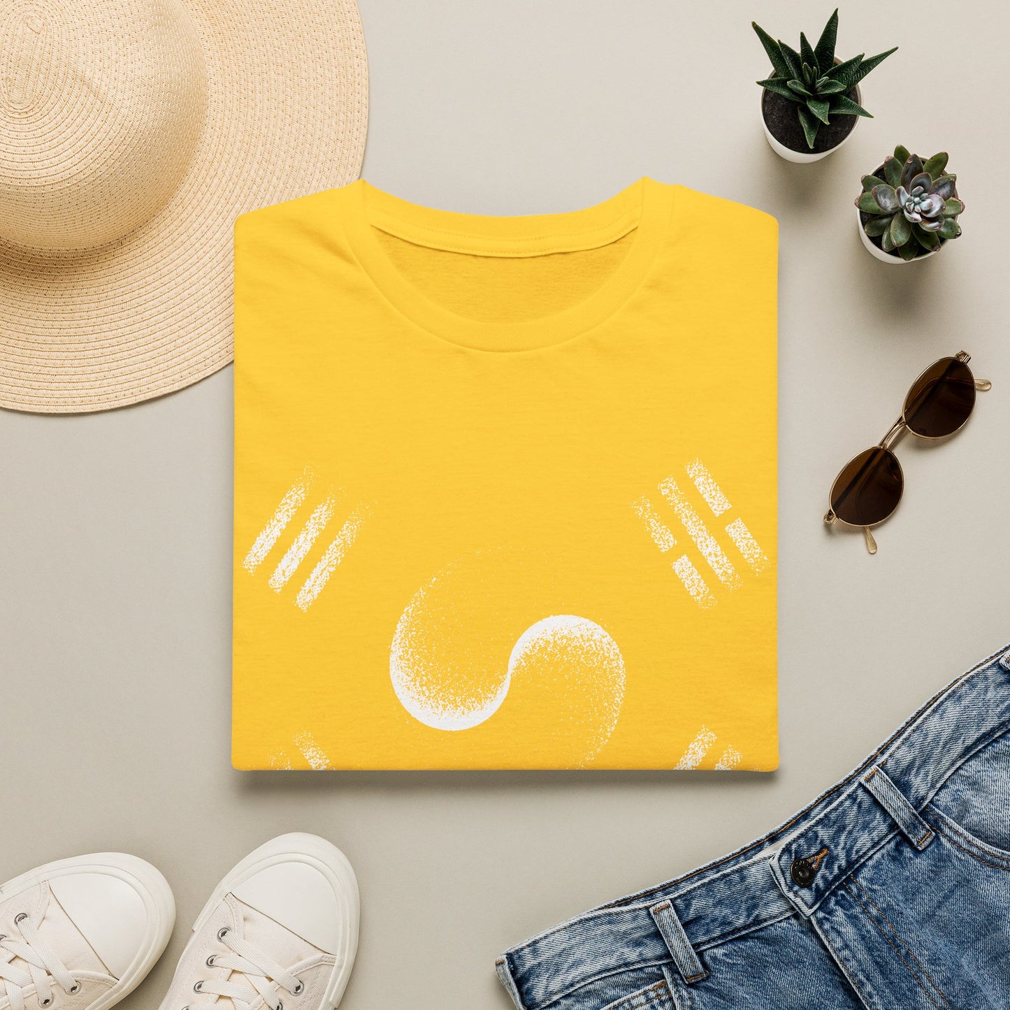 Yin Yang Taeguk Korean Flag T‑Shirt — Minimalist Zen Martial Arts Tee