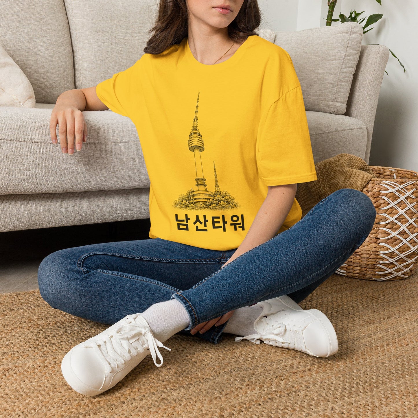 Namsan Tower T‑Shirt — Minimal Seoul Skyline Tee