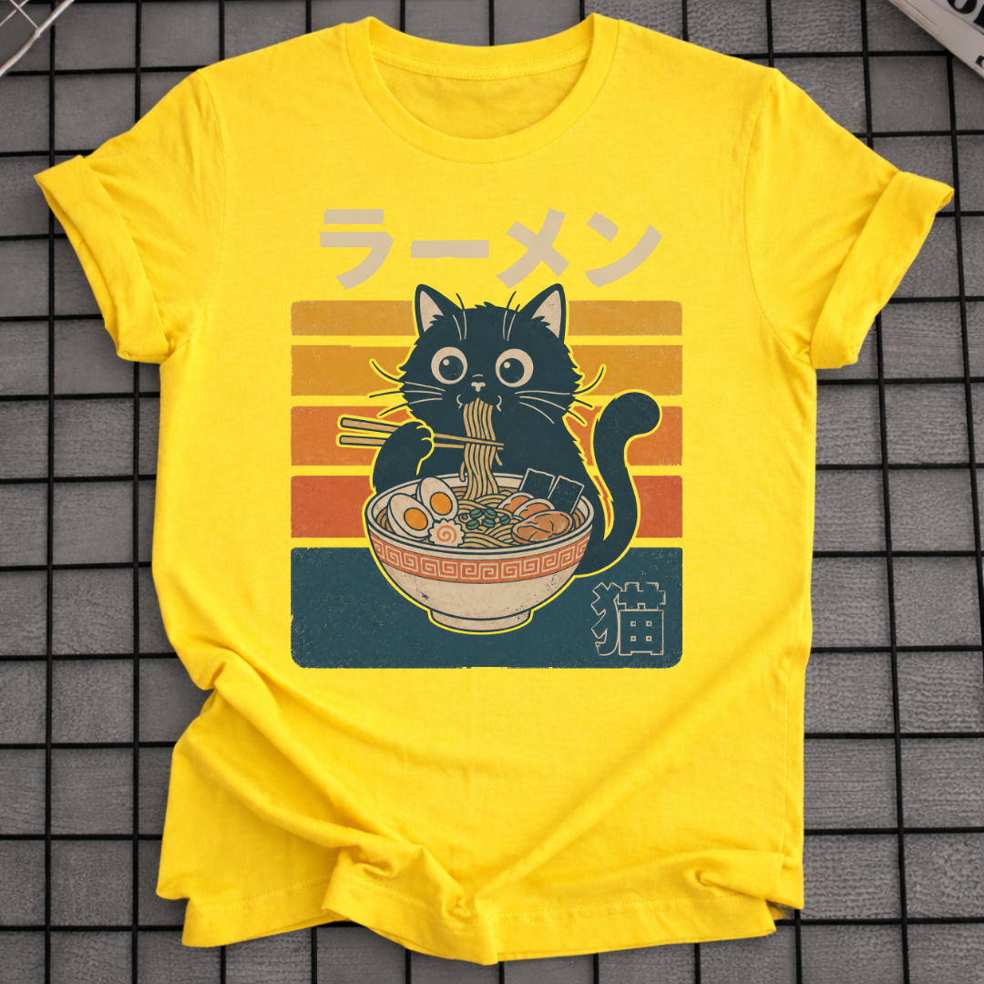 JAPANISCHES NEKO ISST RAMEN T-SHIRT