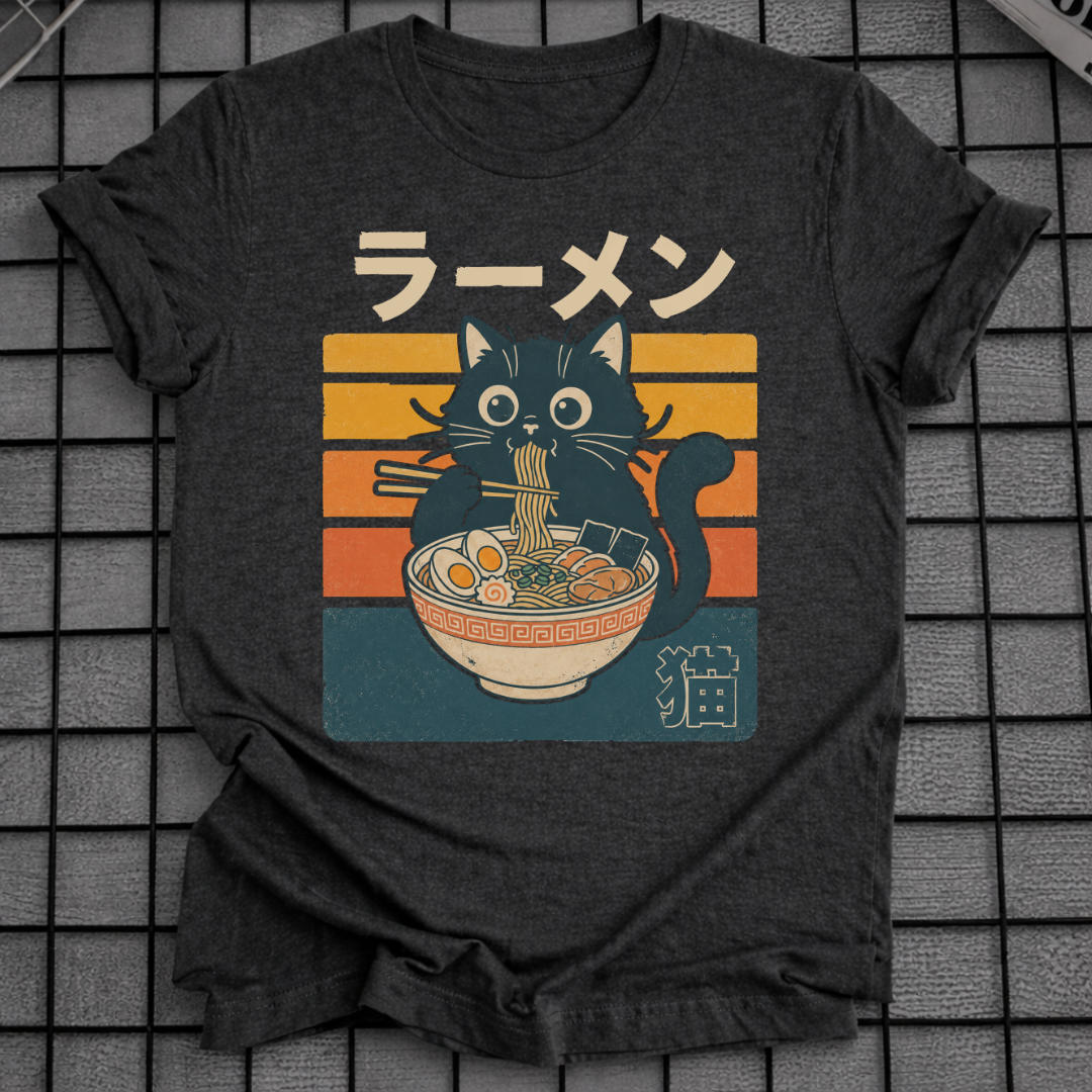 JAPANISCHES NEKO ISST RAMEN T-SHIRT