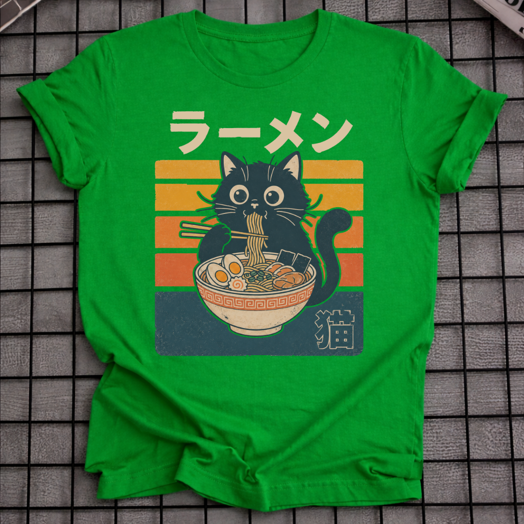 JAPANISCHES NEKO ISST RAMEN T-SHIRT