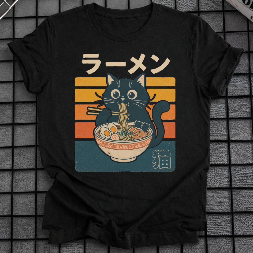 JAPANISCHES NEKO ISST RAMEN T-SHIRT