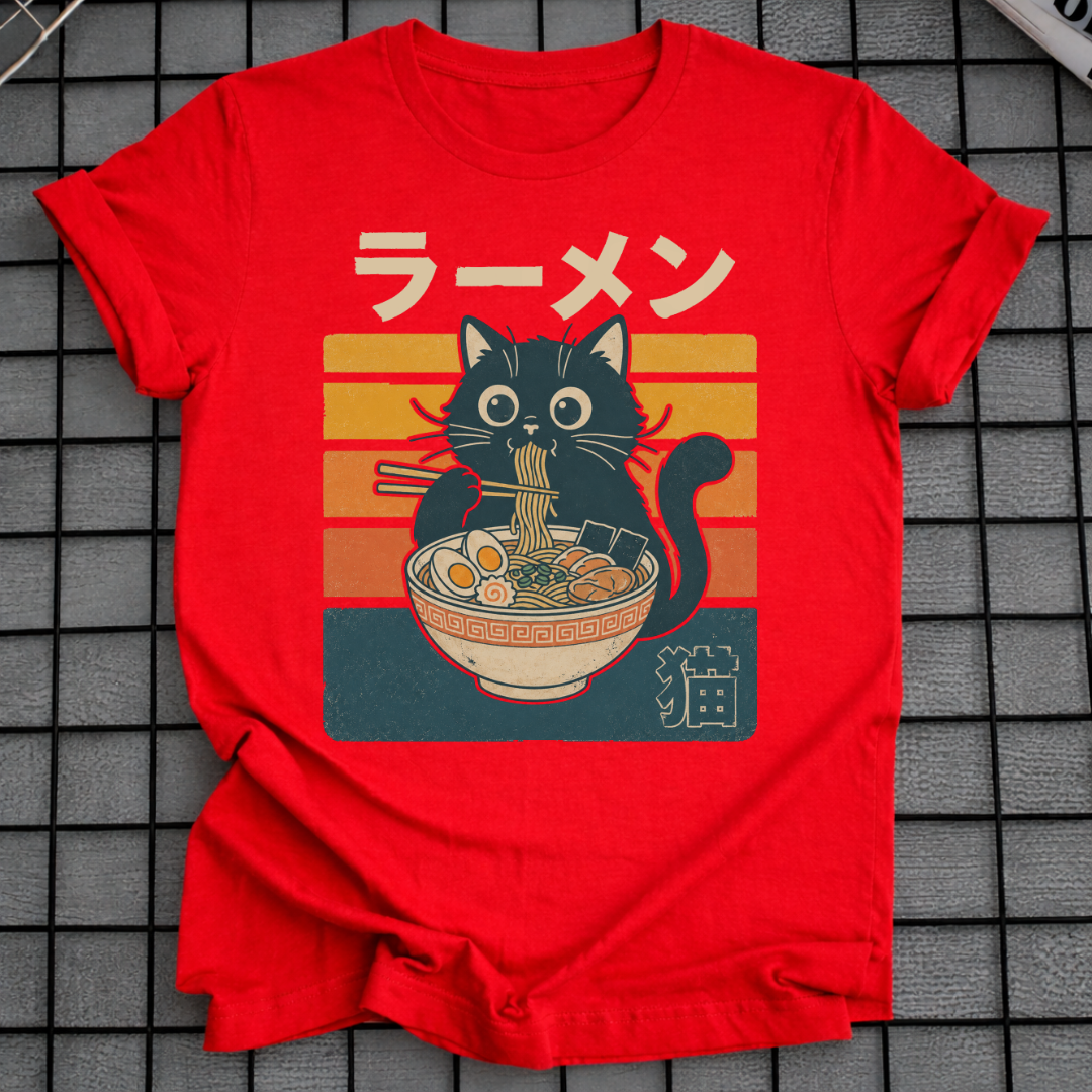JAPANISCHES NEKO ISST RAMEN T-SHIRT