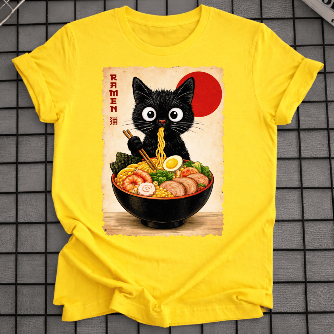 SCHWARZES KITTY RAMEN T-SHIRT