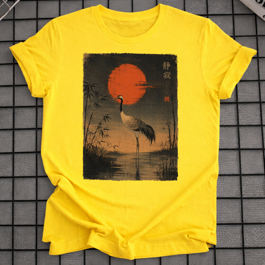 KRANICH & ROTE SONNE T-SHIRT