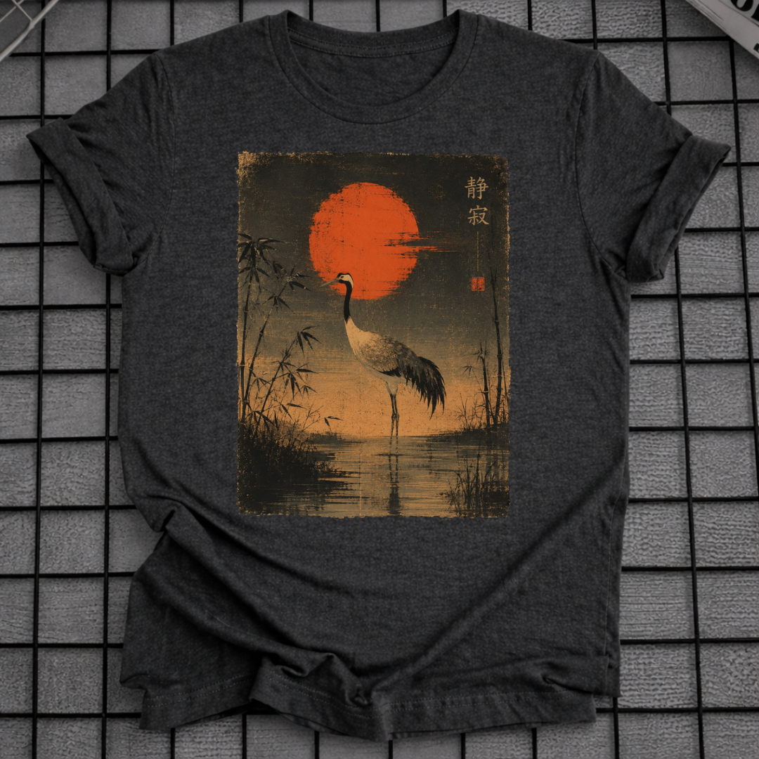 KRANICH & ROTE SONNE T-SHIRT