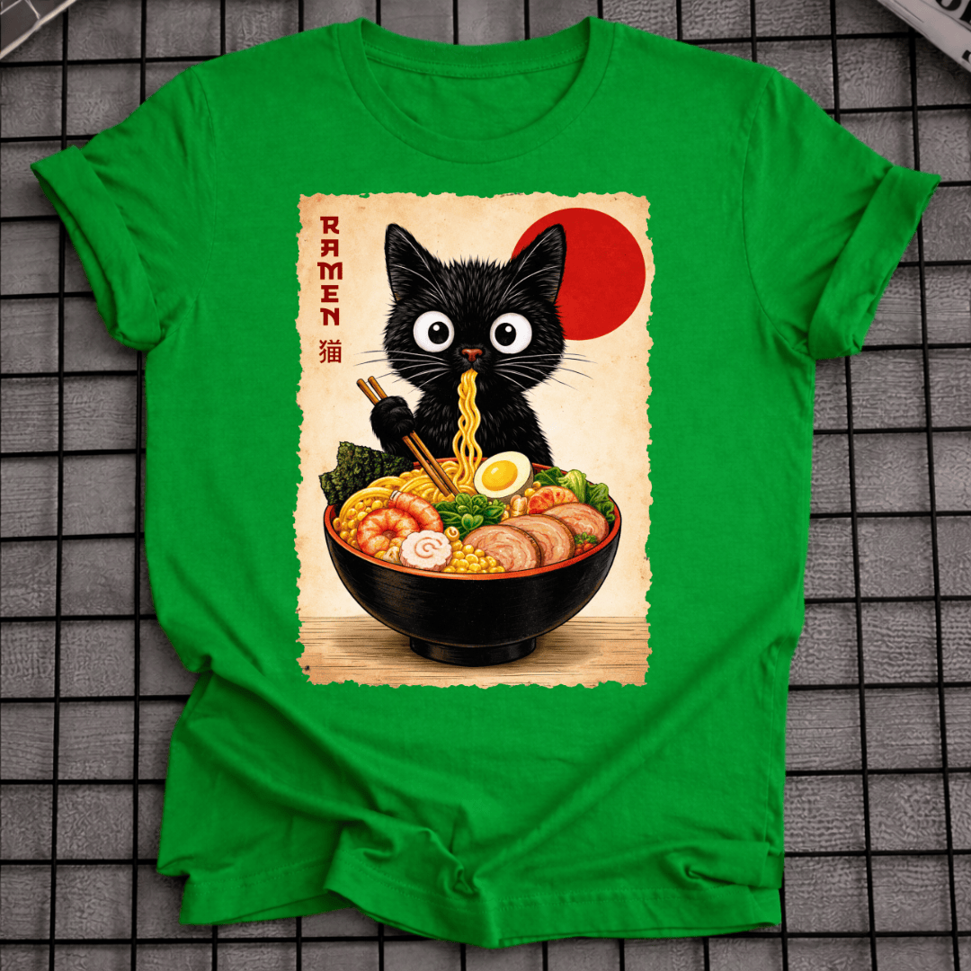 SCHWARZES KITTY RAMEN T-SHIRT