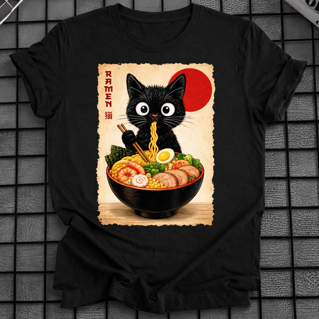 SCHWARZES KITTY RAMEN T-SHIRT