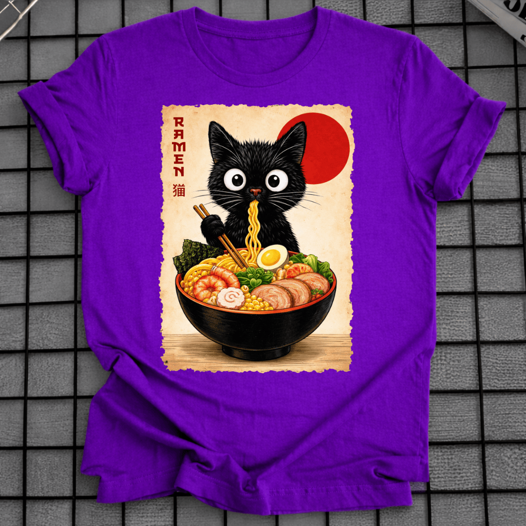 SCHWARZES KITTY RAMEN T-SHIRT