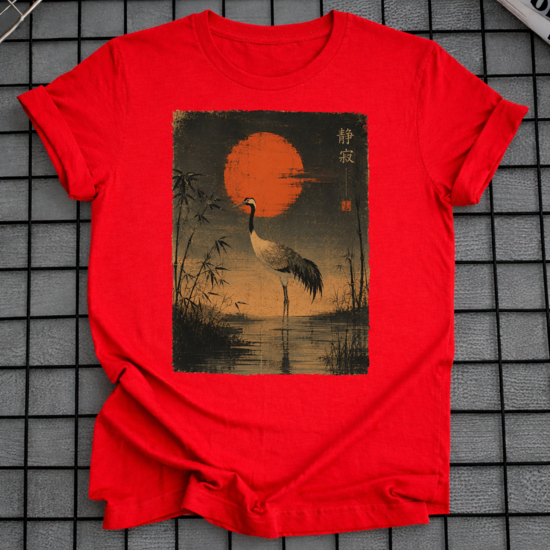 KRANICH & ROTE SONNE T-SHIRT