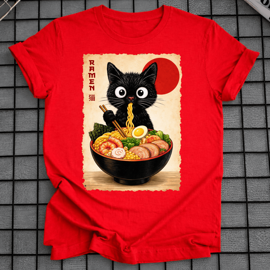 SCHWARZES KITTY RAMEN T-SHIRT