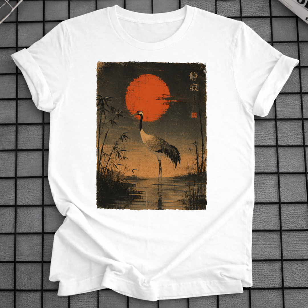 KRANICH & ROTE SONNE T-SHIRT