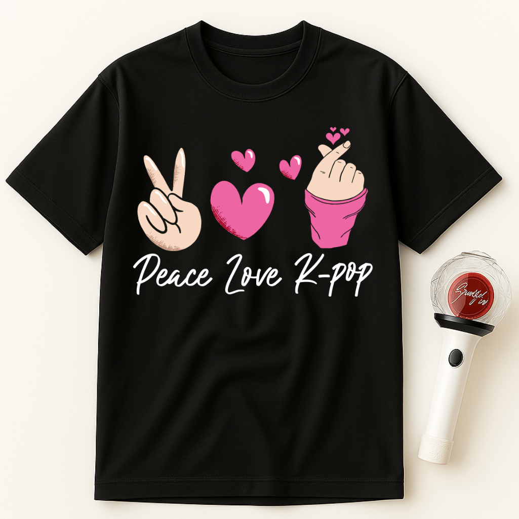 PEACE LOVE K-POP HAND SIGNS UNISEX T-SHIRT