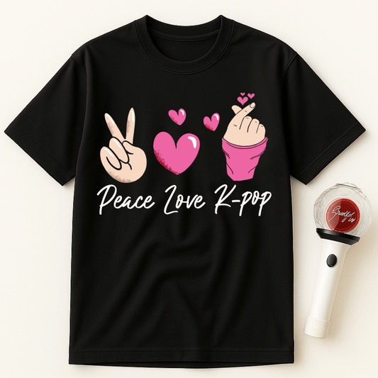 PEACE LOVE K-POP HAND SIGNS UNISEX T-SHIRT