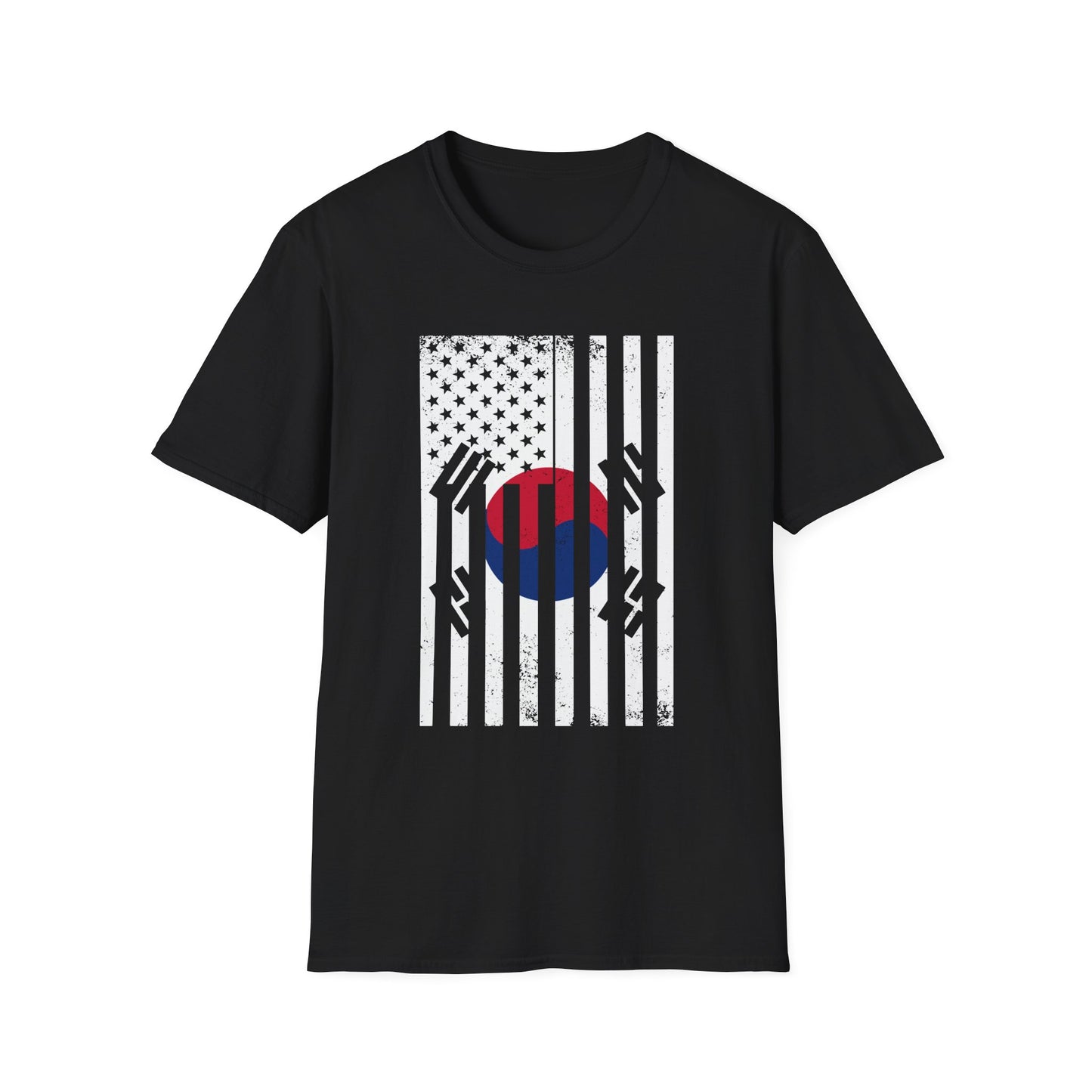 Korean Flag USA Mashup T-Shirt — Taegeuk Stripes Graphic Tee