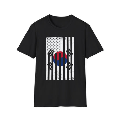 Korean Flag USA Mashup T-Shirt — Taegeuk Stripes Graphic Tee