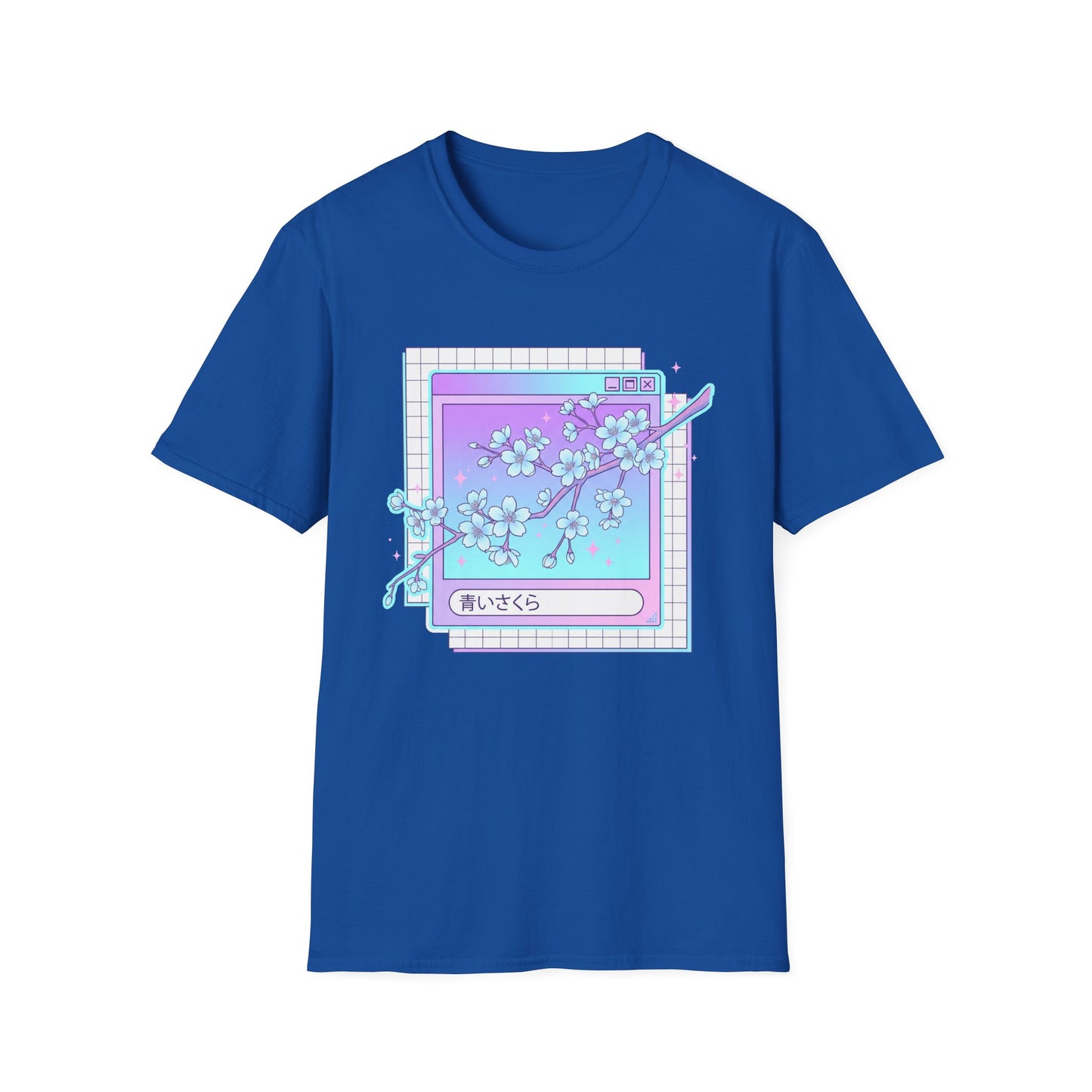 Retro Cherry Blossom T-Shirt — Aesthetic Vaporwave Floral Tee
