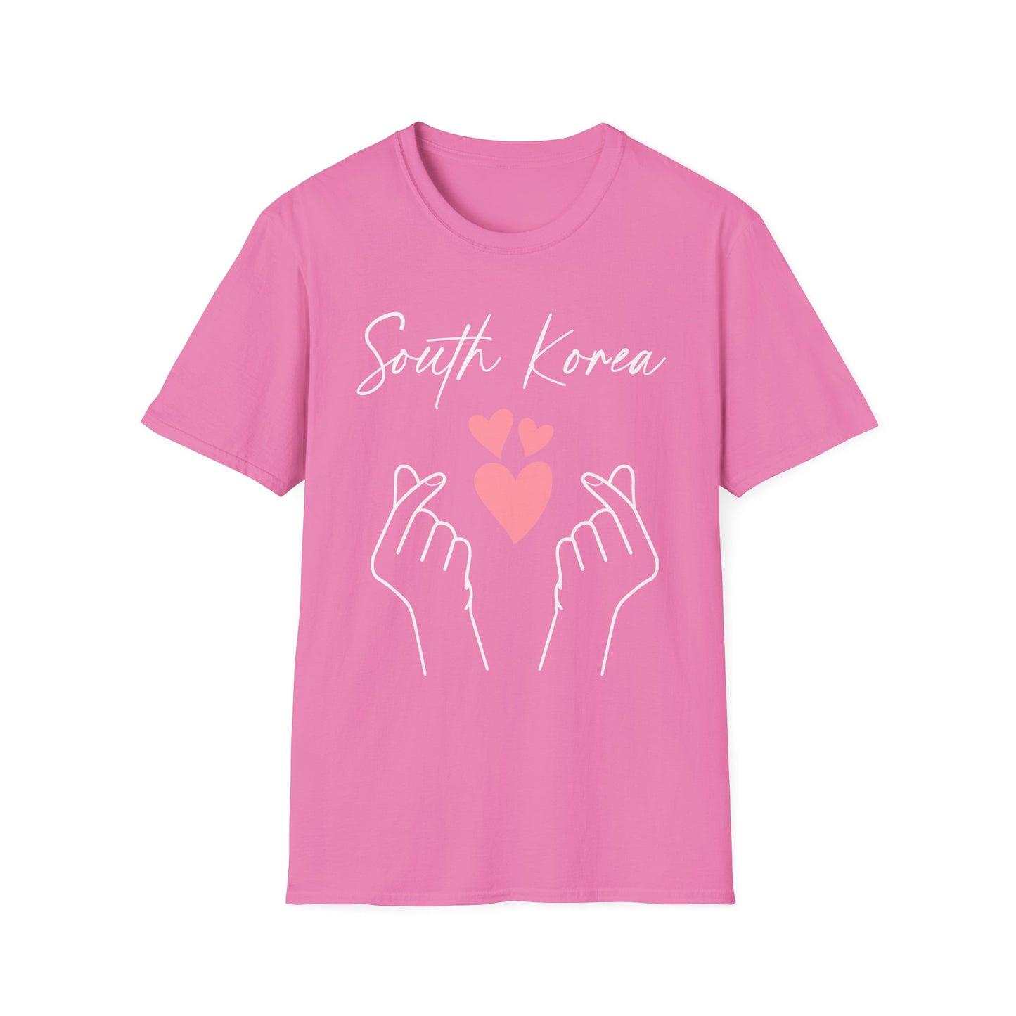 South Korea Love Hands Unisex Softstyle T-Shirt - Perfect for K-Pop Fans and Cultural Celebrations