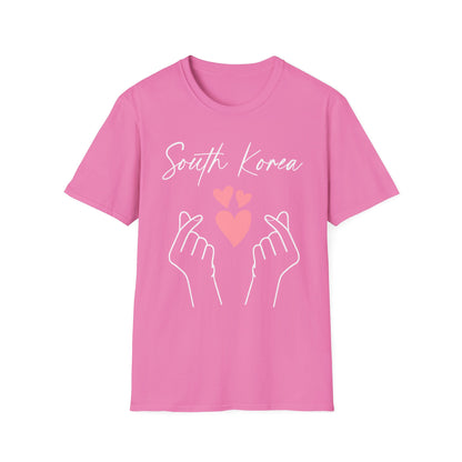 South Korea Love Hands Unisex Softstyle T-Shirt - Perfect for K-Pop Fans and Cultural Celebrations