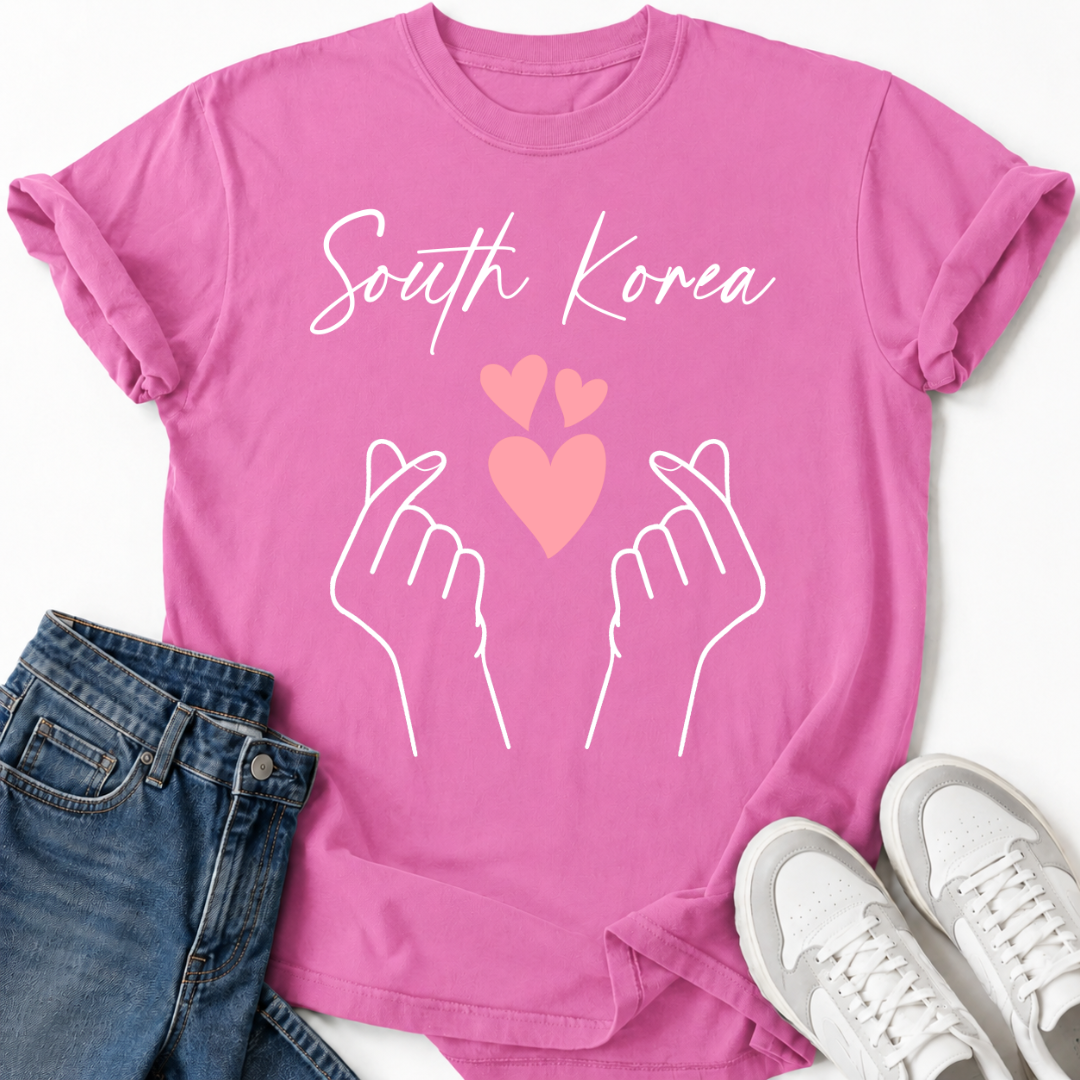 SOUTH KOREA FINGER HEARTS T-SHIRT