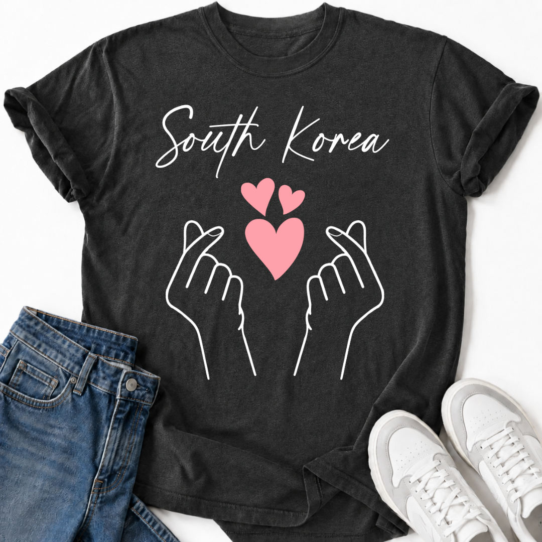 SOUTH KOREA FINGER HEARTS T-SHIRT