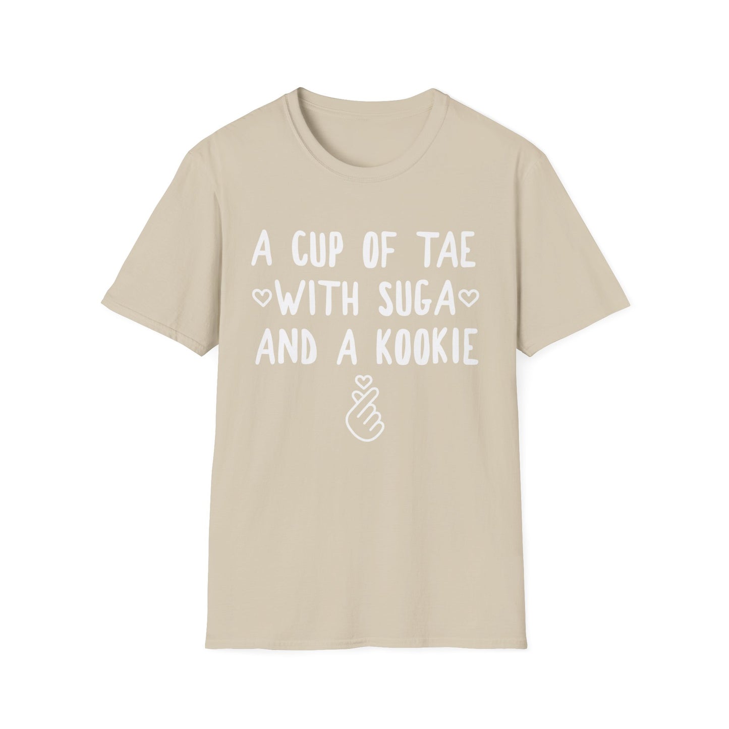 A Cup of Tae with Suga and a Kookie T-Shirt — BTS Fan Quote Tee