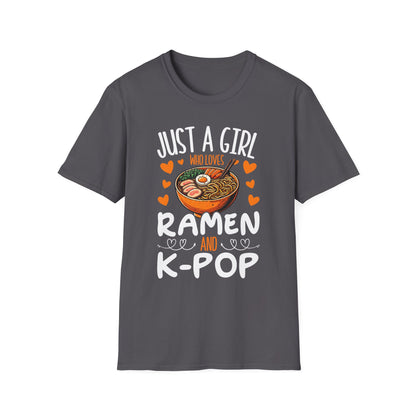 Just a Girl Who Loves Ramen and K-Pop Unisex Softstyle T-Shirt