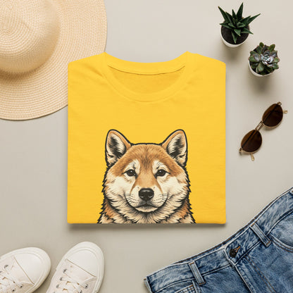 Shiba Inu Heart Tee — Cute Dog Holding South Korean Flag Graphic T-Shirt