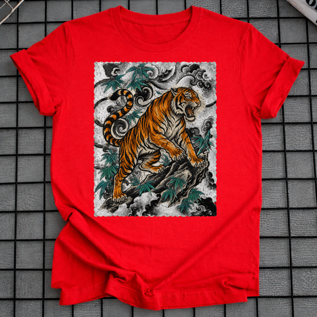 T-SHIRT MIT JAPANISCHEM TIGER-TATTOO